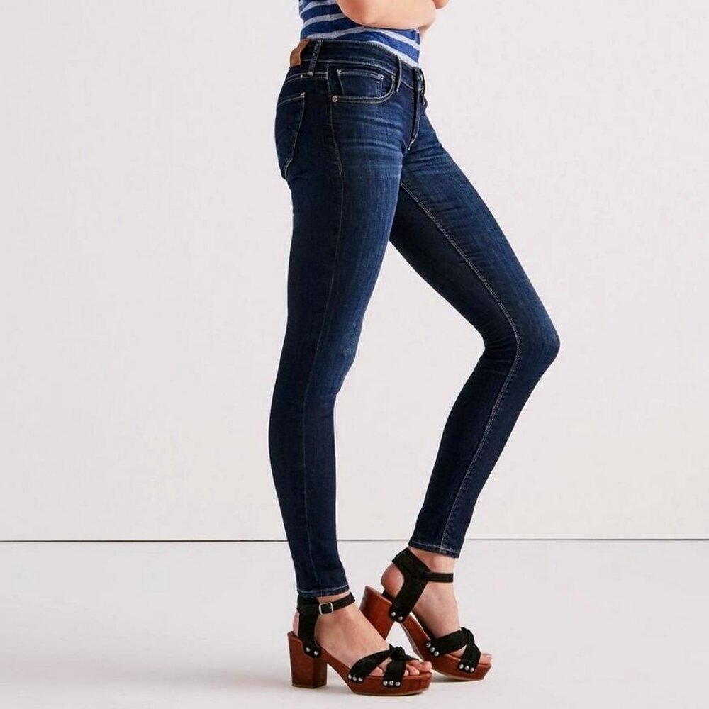 NEW! LUCKY BRAND LOW-RISE STELLA SKINNY JEANS STRETCH DENIM DARK WASH ANKLE 4/27